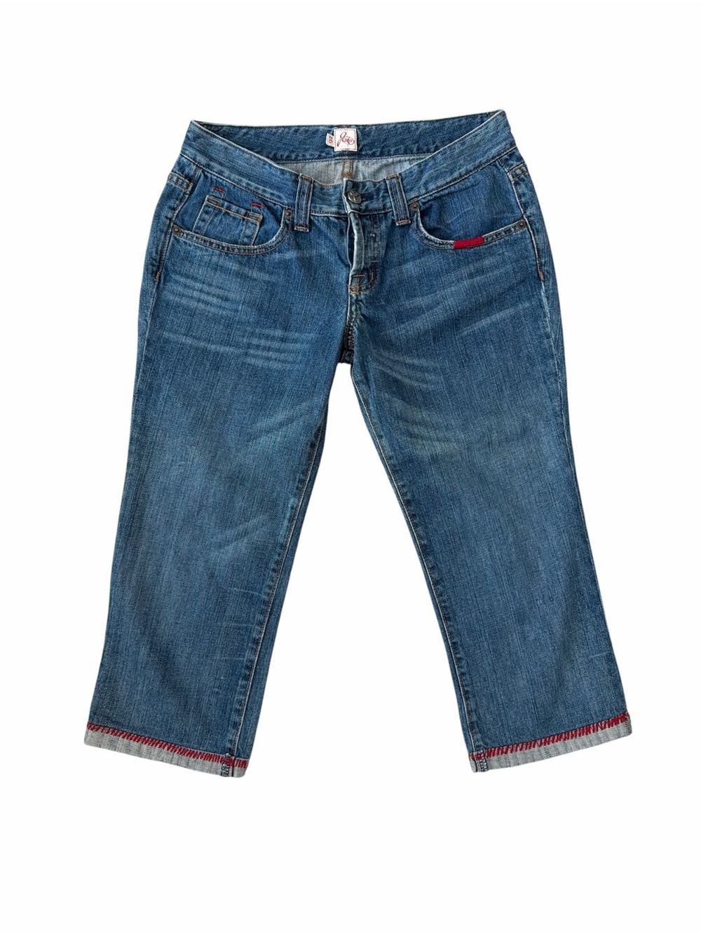 VINTAGE Y2K CAPRI Women's Blue Cropped Straight Jeans XS